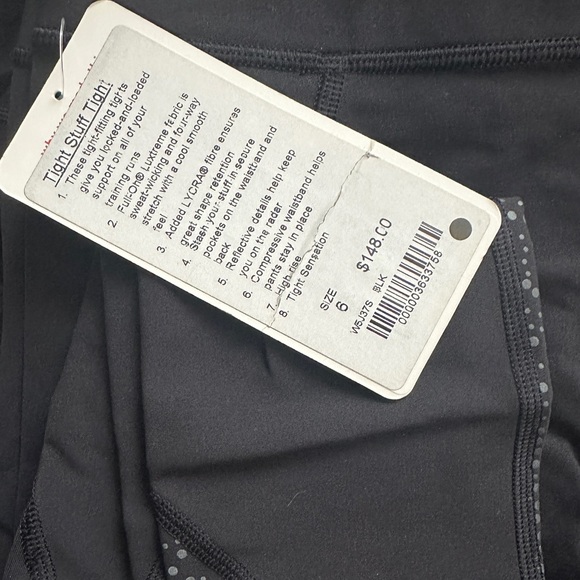 NWT Lululemon Tight Stuff Black Sz 6 - Picture 5 of 5